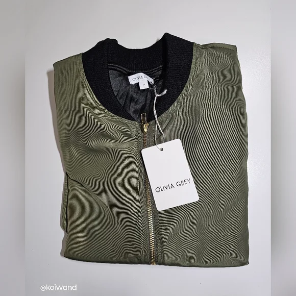 Women's Bomber Jacket Full-zip Padded Casual Active Sport Coat Outwear - Picture 13 of 14